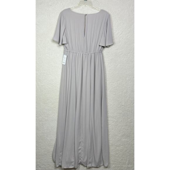 Show Me Your MuMu Gray Empire Waist Gown Large - Picture 6 of 11
